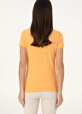 Açık Turuncu Kadın Slim Fit Polo T-Shirt GTP-IY025