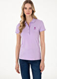 U.S. Polo Assn. Polo Yaka Lila Kadın T-Shirt TP0125