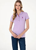 U.S. Polo Assn. Polo Yaka Lila Kadın T-Shirt TP0125