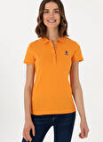 U.S. Polo Assn. Polo Yaka Turuncu Kadın T-Shirt TP0125