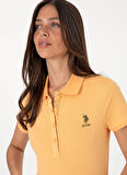 Açık Turuncu Kadın Slim Fit Polo T-Shirt TP0125