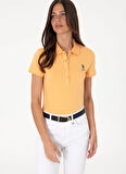 Açık Turuncu Kadın Slim Fit Polo T-Shirt TP0125