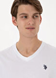 U.S. Polo Assn. V Yaka Beyaz Erkek T-Shirt GTS02