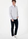 U.S. Polo Assn. Slim Fit Gömlek Yaka Mavi Erkek Gömlek MELOSTA