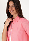 U.S. Polo Assn. Regular Fit Gömlek Yaka Pembe Kadın Gömlek ELMYGL