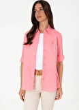 U.S. Polo Assn. Regular Fit Gömlek Yaka Pembe Kadın Gömlek ELMYGL