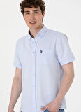 U.S. Polo Assn. Regular Fit Gömlek Yaka Mavi Erkek Gömlek GOXY