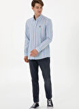 U.S. Polo Assn. Normal Bel Normal Paça Slim Fit Mavi Erkek Denim Pantolon SARO