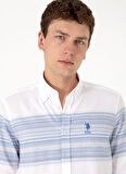 U.S. Polo Assn. Slim Fit Gömlek Yaka Mavi Erkek Gömlek GELA