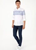 U.S. Polo Assn. Slim Fit Gömlek Yaka Mavi Erkek Gömlek GELA