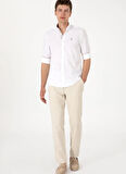 U.S. Polo Assn. Slim Fit Gömlek Yaka Beyaz Erkek Gömlek NIDMAN