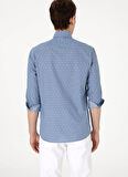 U.S. Polo Assn. Slim Fit Gömlek Yaka Mavi Erkek Gömlek BORD