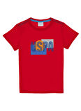 U.S. Polo Assn. Baskılı Kırmızı Erkek Çocuk T-Shirt PAMELKIDS
