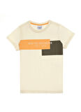 U.S. Polo Assn. Baskılı Krem Erkek Çocuk T-Shirt SENKAKIDS