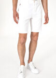 U.S. Polo Assn. Normal Bel Regular Fit Beyaz Erkek Bermuda Şort NESTA