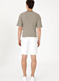 U.S. Polo Assn. Normal Bel Regular Fit Beyaz Erkek Bermuda Şort NESTA