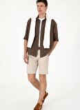 U.S. Polo Assn. Normal Bel Regular Fit Gri Erkek Bermuda Şort NESTA