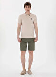 U.S. Polo Assn. Normal Bel Regular Fit Koyu Haki Erkek Bermuda Şort NESTA