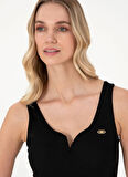 U.S. Polo Assn. V Yaka Siyah Kadın T-Shirt SOLITA