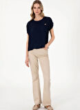 U.S. Polo Assn. Bisiklet Yaka Lacivert Kadın T-Shirt SIA