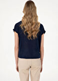 U.S. Polo Assn. Bisiklet Yaka Lacivert Kadın T-Shirt SIA