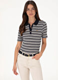 U.S. Polo Assn. V Yaka Lacivert Kadın T-Shirt SORBE