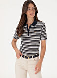 U.S. Polo Assn. V Yaka Lacivert Kadın T-Shirt SORBE