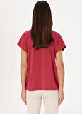 U.S. Polo Assn. V Yaka Bordo Kadın T-Shirt SENTE