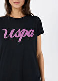 U.S. Polo Assn. Bisiklet Yaka Siyah Kadın T-Shirt BEAN-IY25