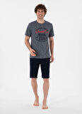 U.S. Polo Assn. Lacivert Erkek Pijama Takımı 18878 Tshirt Sort Takim