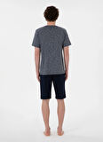 U.S. Polo Assn. Lacivert Erkek Pijama Takımı 18878 Tshirt Sort Takim