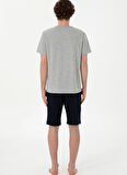 U.S. Polo Assn. Gri Erkek Pijama Takımı 18886 Tshirt Sort Takim
