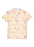 U.S. Polo Assn. Desenli Krem Erkek Çocuk T-Shirt KLOMKIDS