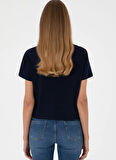 U.S. Polo Assn. Bisiklet Yaka Lacivert Kadın T-Shirt GISELLE