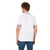 Erkek Regular Fit Beyaz Polo Yaka Basic Tişört