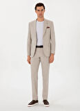 Cacharel Normal Bel Slim Fit Bej Erkek Takım Elbise FION