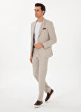 Cacharel Normal Bel Slim Fit Bej Erkek Takım Elbise FION