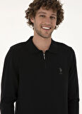 U.S. Polo Assn. Polo Yaka Slim Fit Siyah Erkek Kazak FARAH