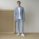 ELY ÇİZGİLİ AÇIK MAVİ PANTOLON