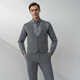 Addy Çizgili Gri Yelek