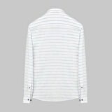 GOIAS UZUN KOL ÇİZGİLİ MAVİ GÖMLEK