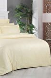 Sarev Jacquard Stripe Sarı Çift Kişilik 260 Tc %100 Pamuk Saten Nevresim Takımı