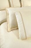 Sarev Jacquard Stripe Sarı Çift Kişilik 260 Tc %100 Pamuk Saten Nevresim Takımı