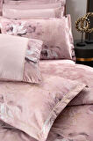 Sarev Freza Saten Nevresim Takımı King Size , .Pembe