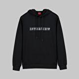 Kapüşonlu Siyah Spor Sweatshirt