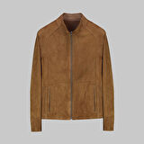 Çift Taraflı Süet Taba Deri Ceket