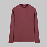 Bisiklet Yaka Bordo Sweatshirt