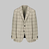 REXFORD KARELİ DESENLİ BEJ CEKET