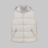 Çıkma Kapüşonlu Dolum Taş Rengi Yelek