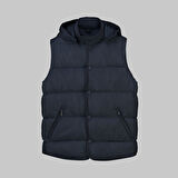 Çıkma Kapüşonlu Dolum Lacivert Yelek